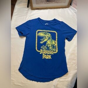 Girls Jurassic Park size large blue t-shirt